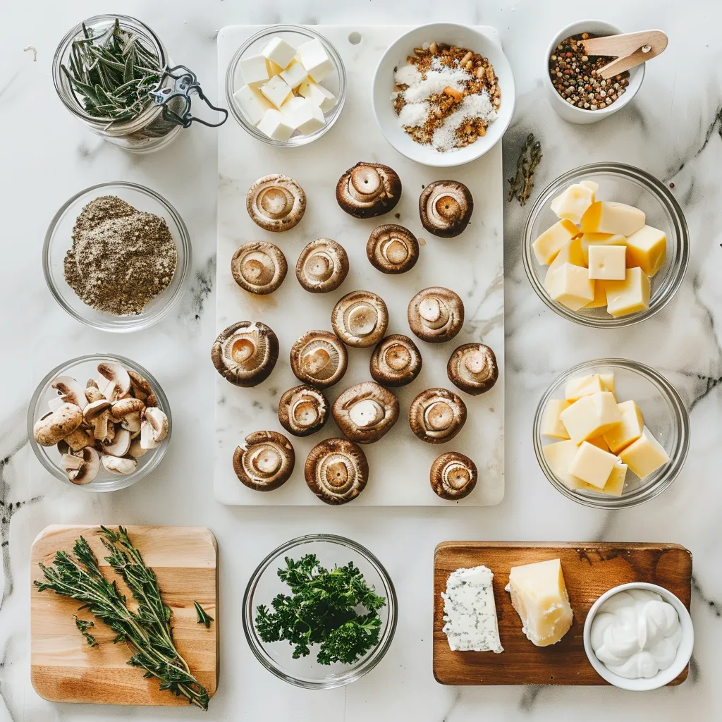 Crispy Air Fryer Mushrooms Cheese Casserole Bites! ingredients