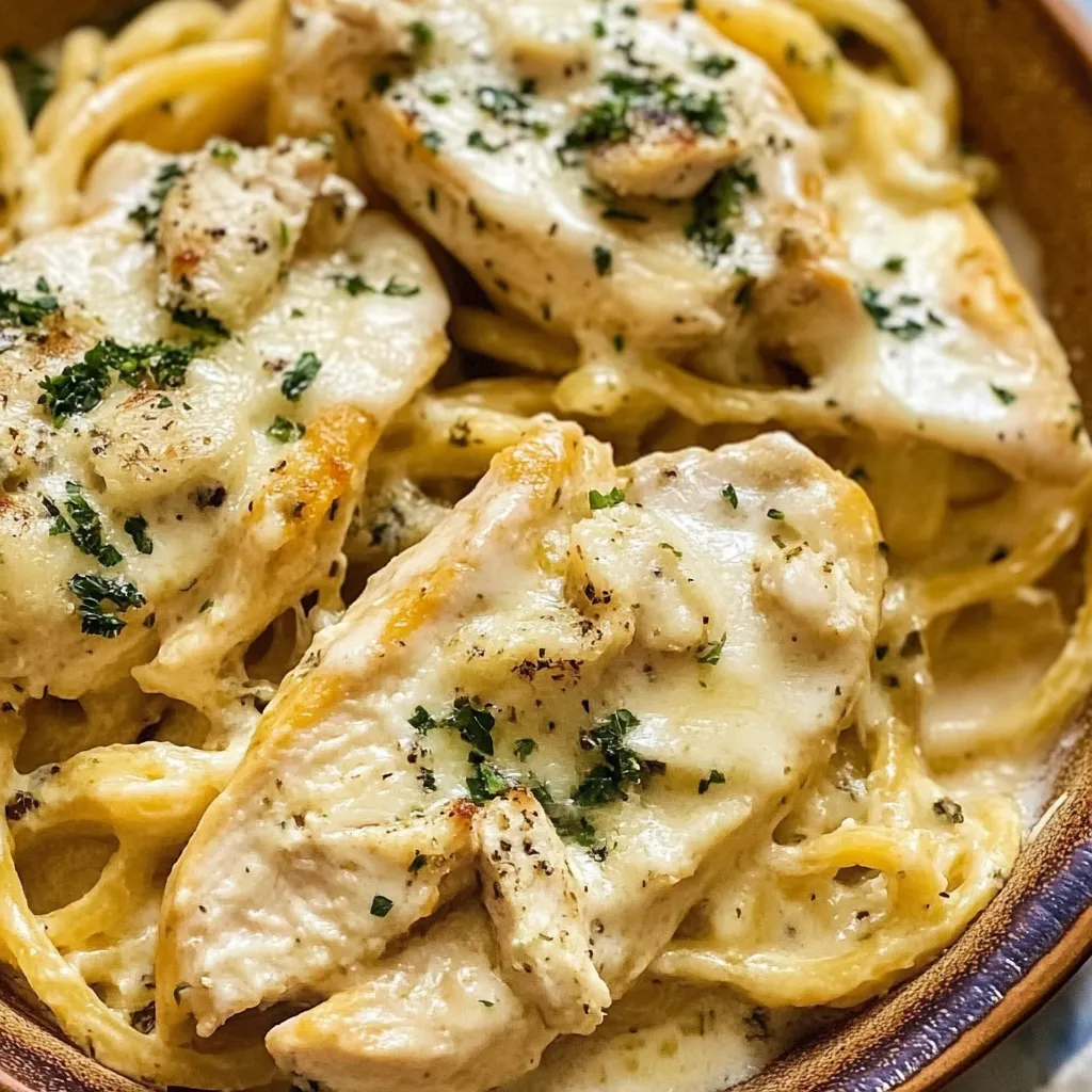 Fresh Spaghetti Squash Chicken Alfredo