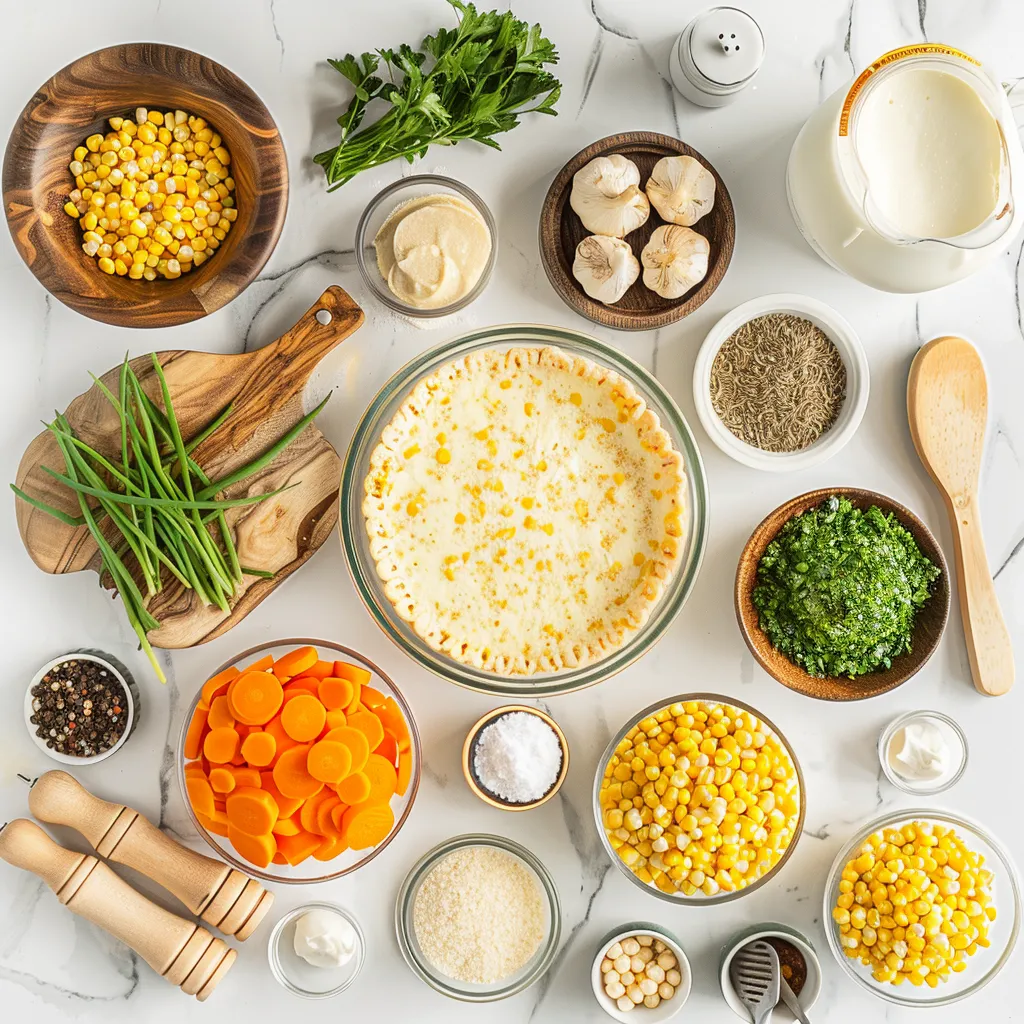 Juicy Cheddar Sweet Corn Pie: A Cozy Comfort Food Delight ingredients