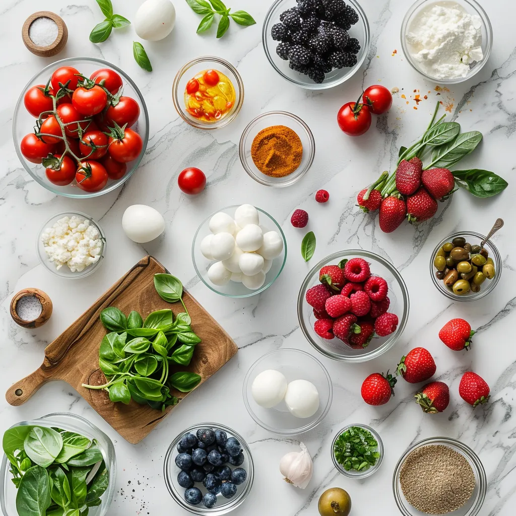 Mouthwatering Tasty Berry Caprese Salad: A Summer Delight ingredients