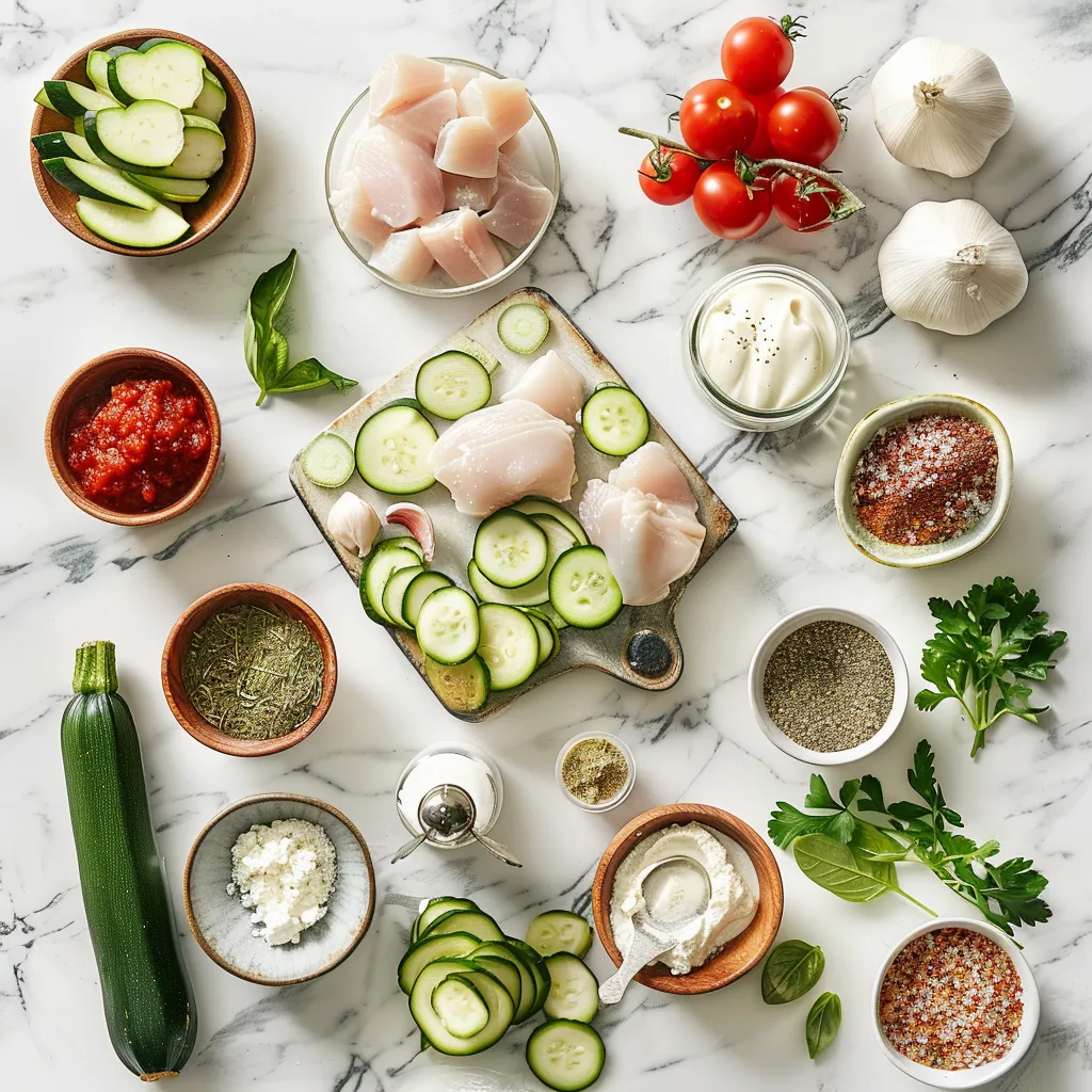 Scrumptious Tasty Chicken Zucchini Bake for Cozy Evenings ingredients