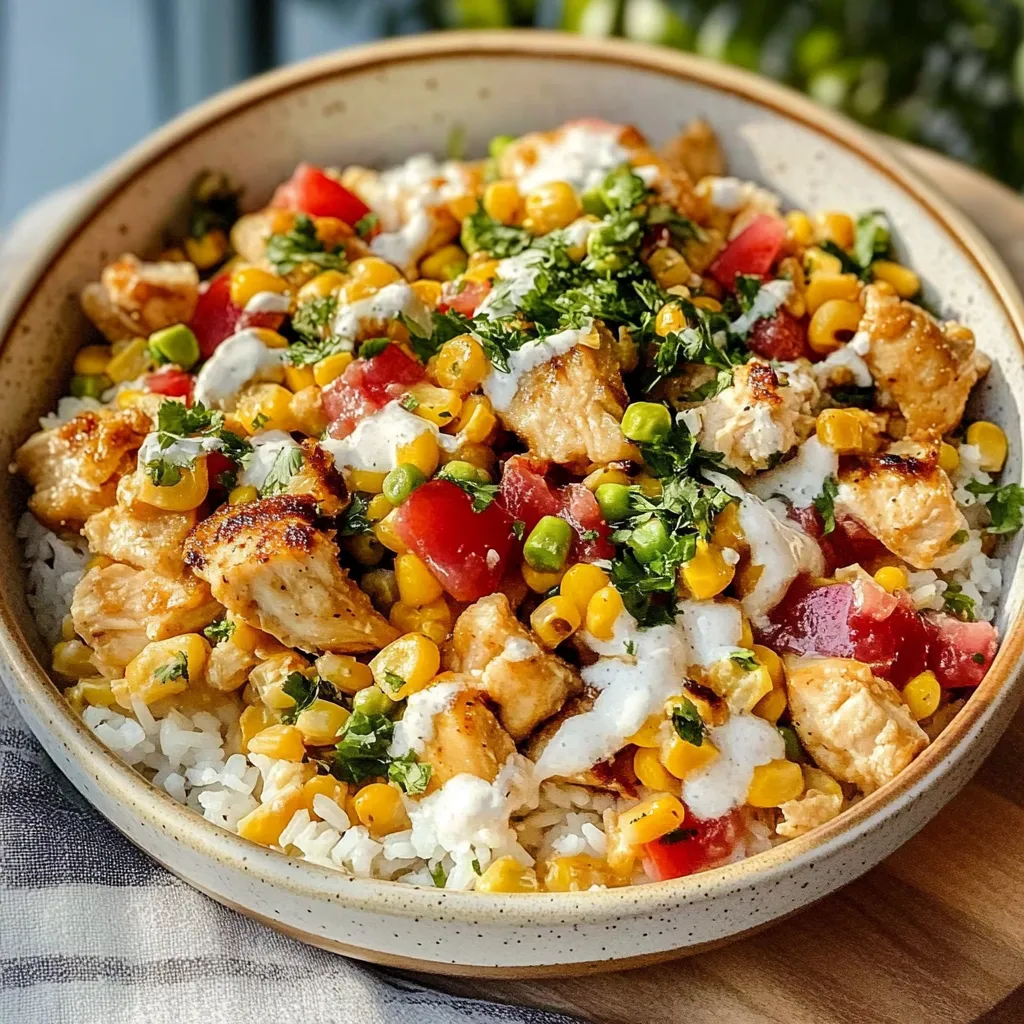 Tasty Street Corn Chicken Rice Bowl