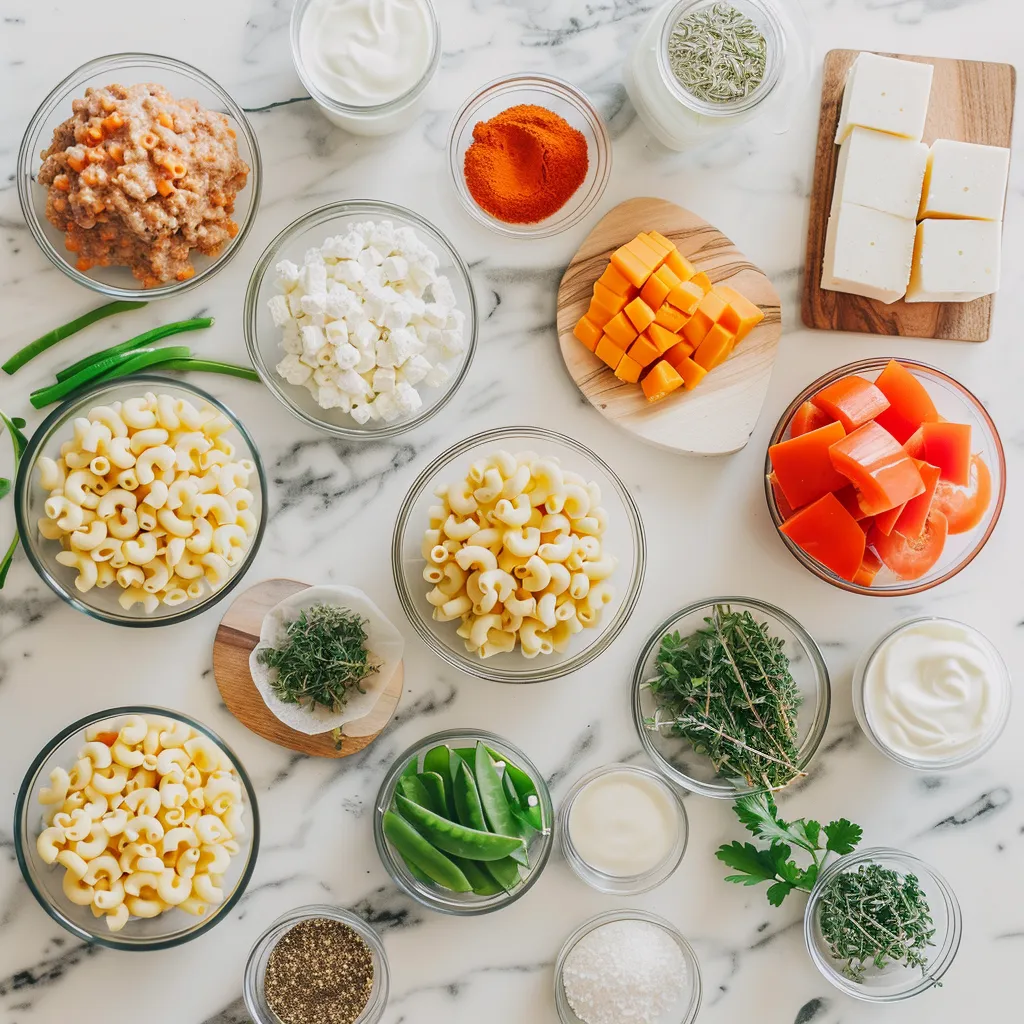 Tempting Mac and Cheese Meatloaf ingredients