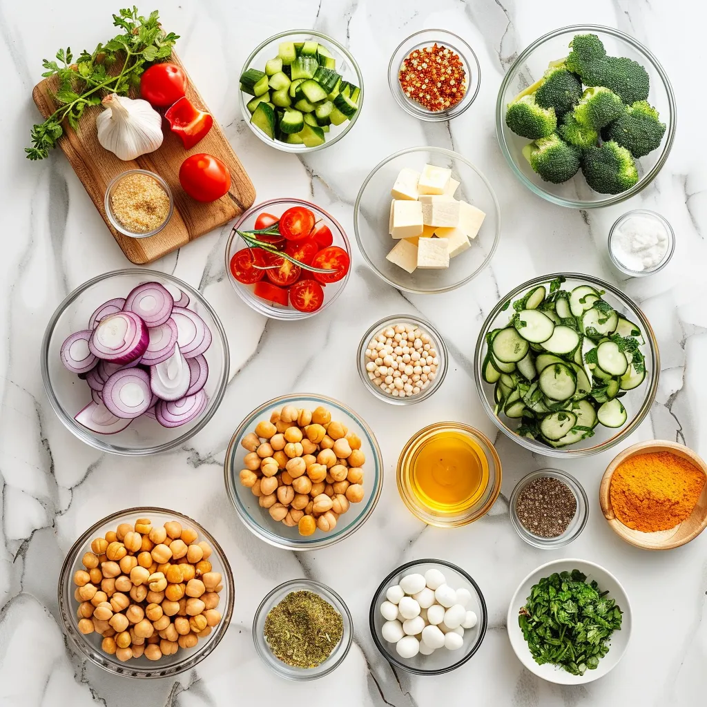 Tempting Simple Chickpea Salad ingredients