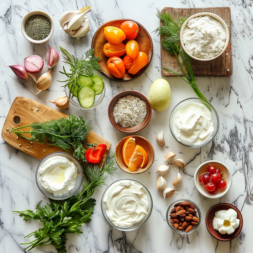 Yogurt Fruit Dip Fresh ingredients