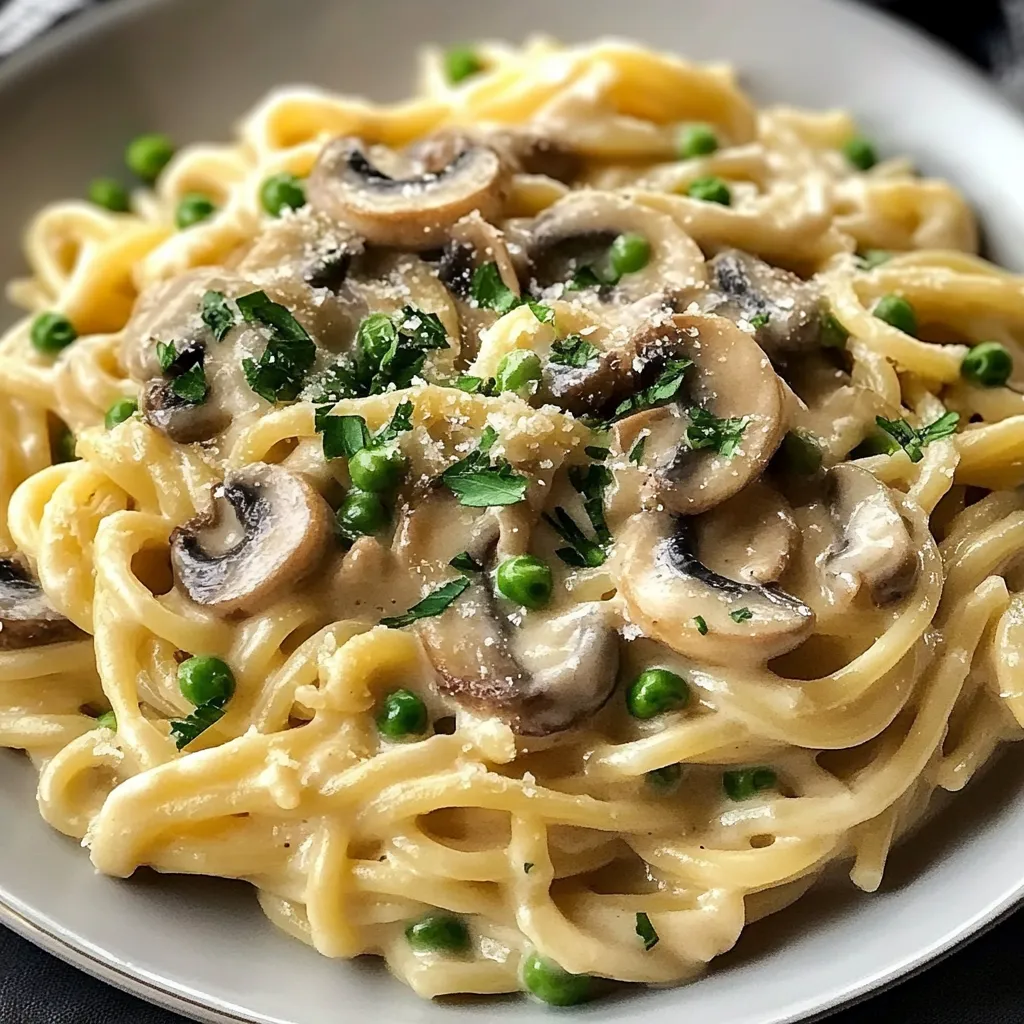 Creamy Instant Pot Mushroom and Pea Pasta Recipe
