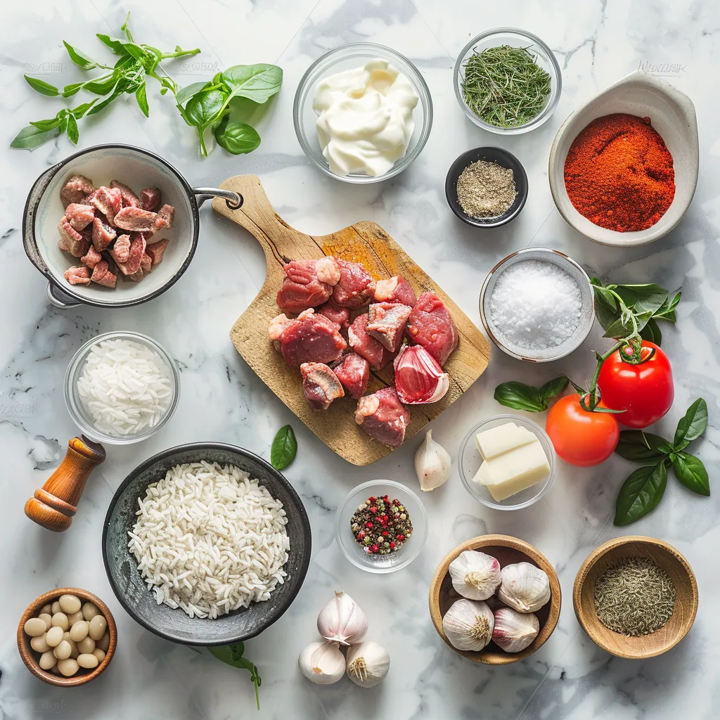 Irresistible One Pot Spiced Lamb and Rice Recipe ingredients