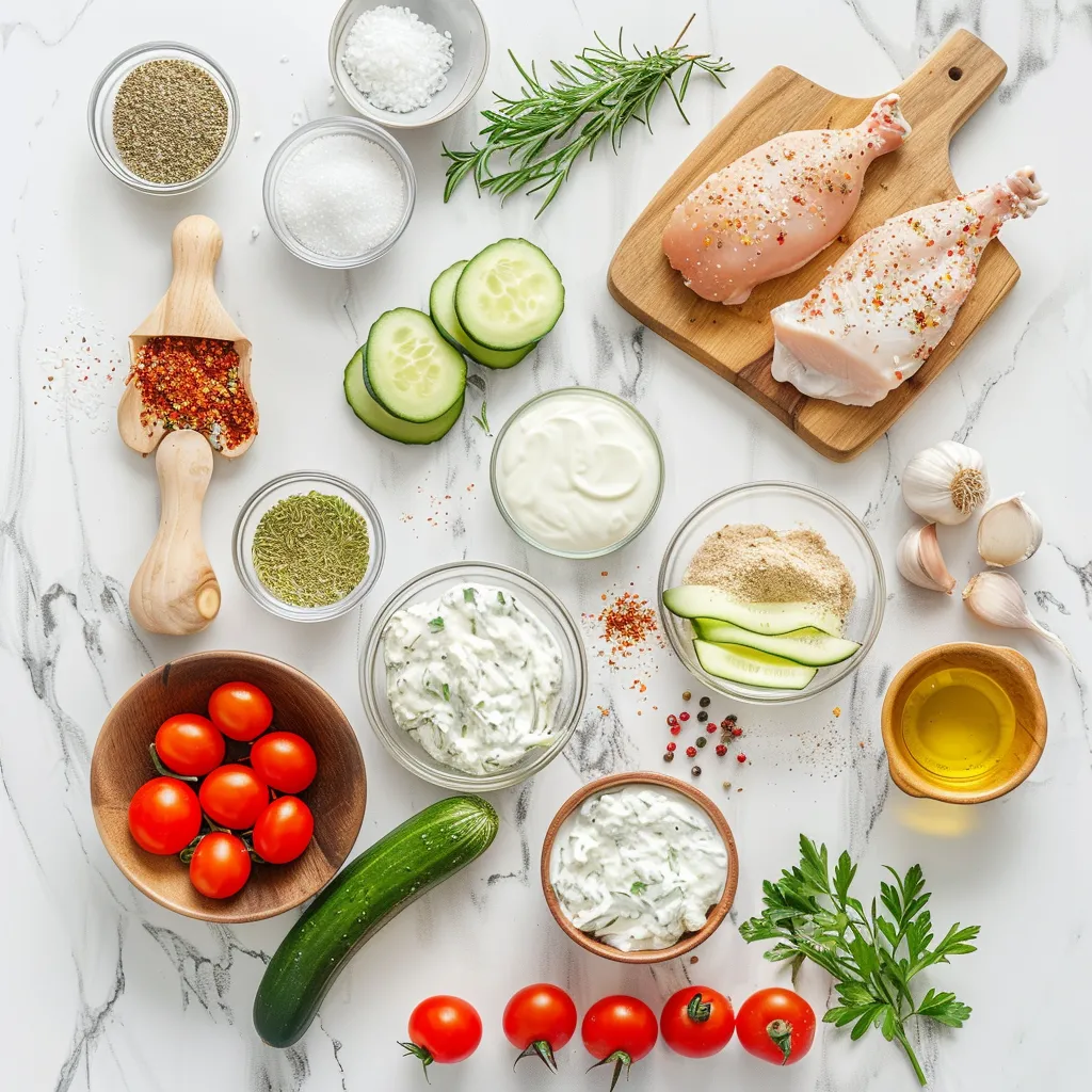 Tempting Amazing Simple Dump And Bake Chicken Tzatziki Rice Delight ingredients