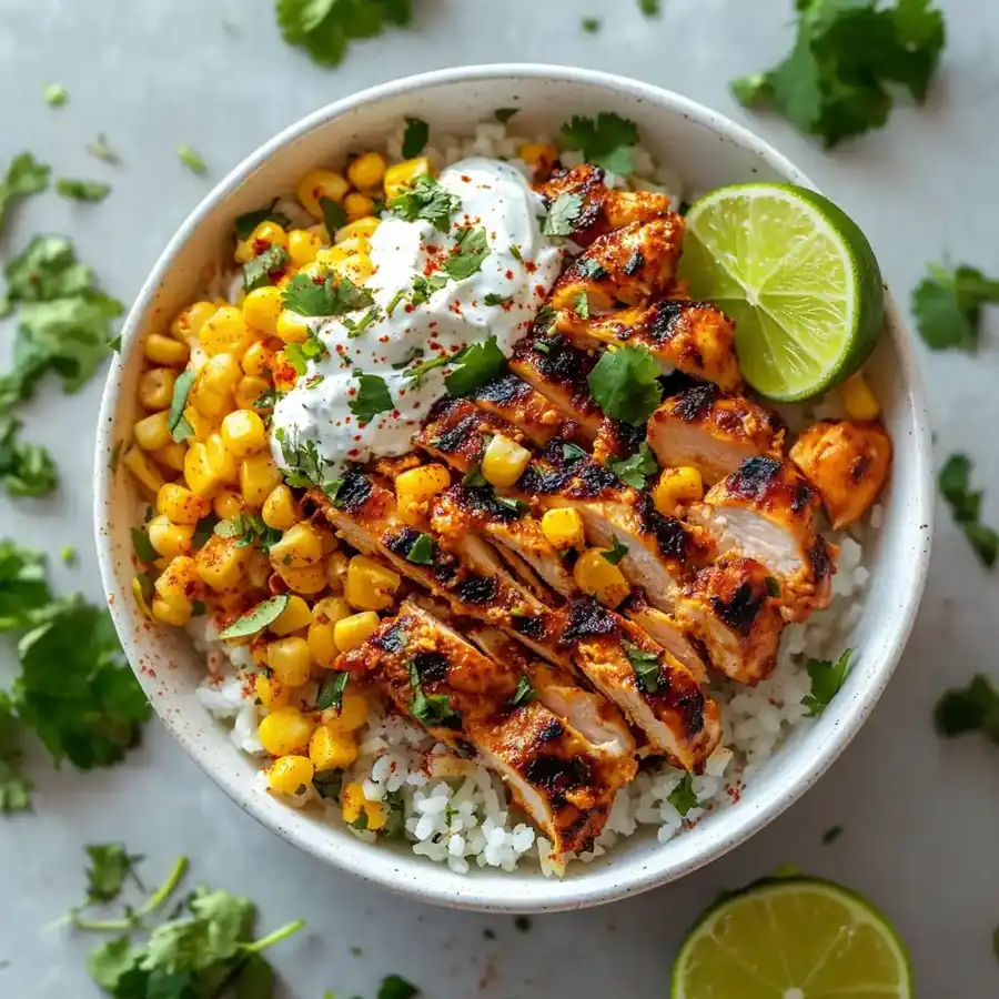 The Easiest Ultimate Street Corn Chicken Rice Bowl: Flavorful & Easy