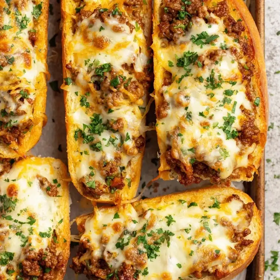 Sloppy Joe Garlic Cheese Bread Recipe