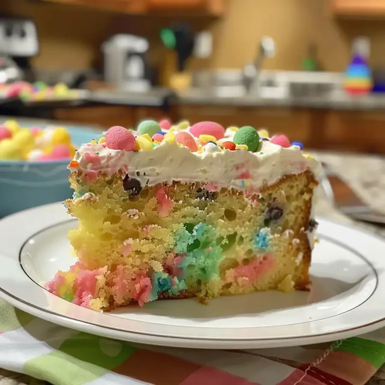Easy Delightful Easter Poke Cake – Sweet, Fluffy, and Egg‑filled —