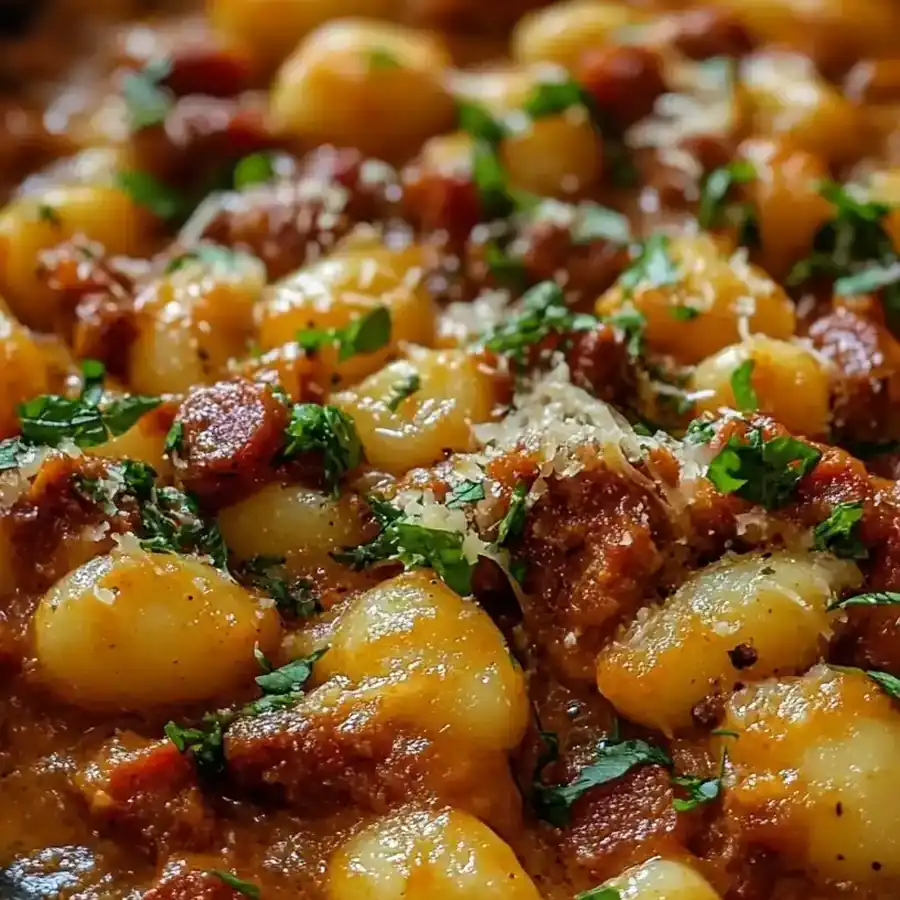 Pin This Gnocchi with Chorizo & Creamy Harissa Sauce – 30‑Minute