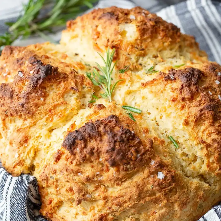 Award-Winning Garlic Cheddar Herb Irish Soda Bread [+Video] — Faster Than Takeout