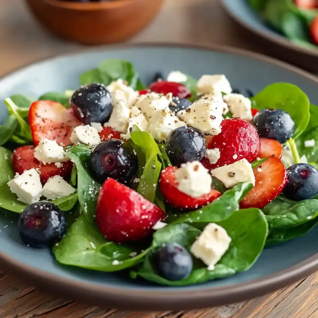 Fresh Berry Feta Spinach Salad — Summer's Best Refreshing Bowl