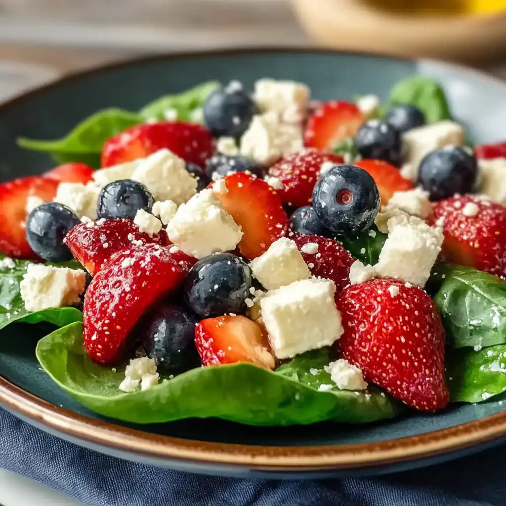 Fresh Berry Feta Spinach Salad — Summer's Best Refreshing Bowl