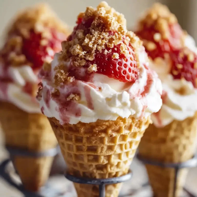 Strawberry Crunch Cheesecake Cones: A Gourmet Dessert Twist