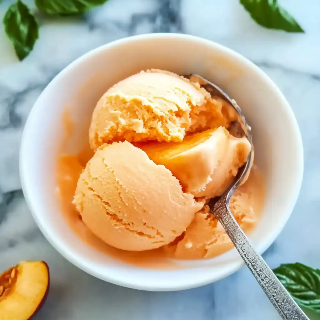 Peach Sorbet Refresh: 4 Ingredient Bliss