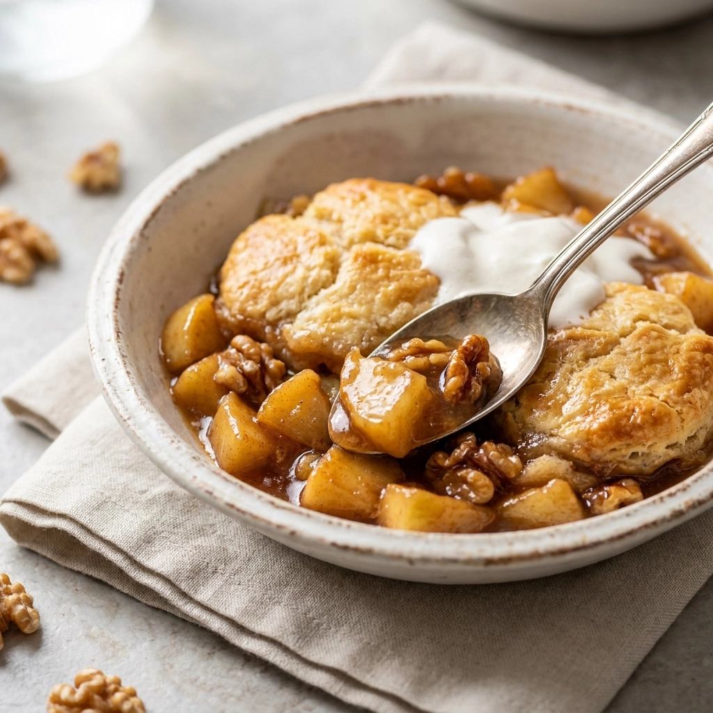 Cinnamon Apple Walnut Cobbler Recipe – Easy Cozy Winter Dessert | Best Apple Cobbler