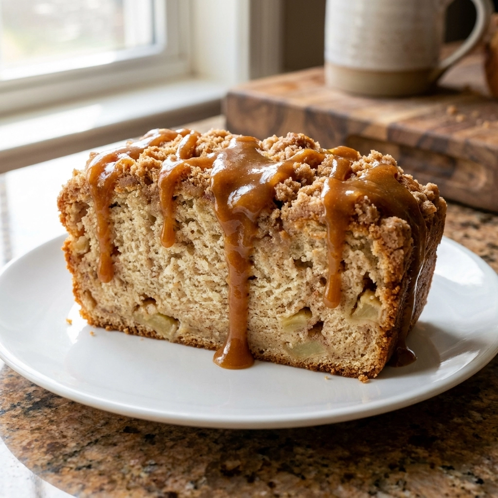 Apple Fritter Bread With Spiced Caramel Apple Butter Swirl | Fall Baking Recipe