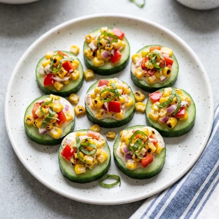 Refreshing Cucumber Salad Bites with Grilled Corn and Bell Peppers | Summer Appetizer