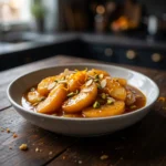Slow Cooker Fried Apples With Orange Cardamom Caramel Drizzle | Easy Fall Dessert