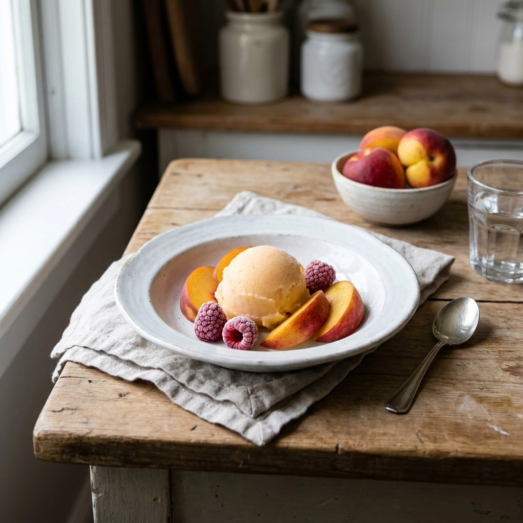 Creamy No-Churn Peach Sorbet: The Ultimate Summer Cooler