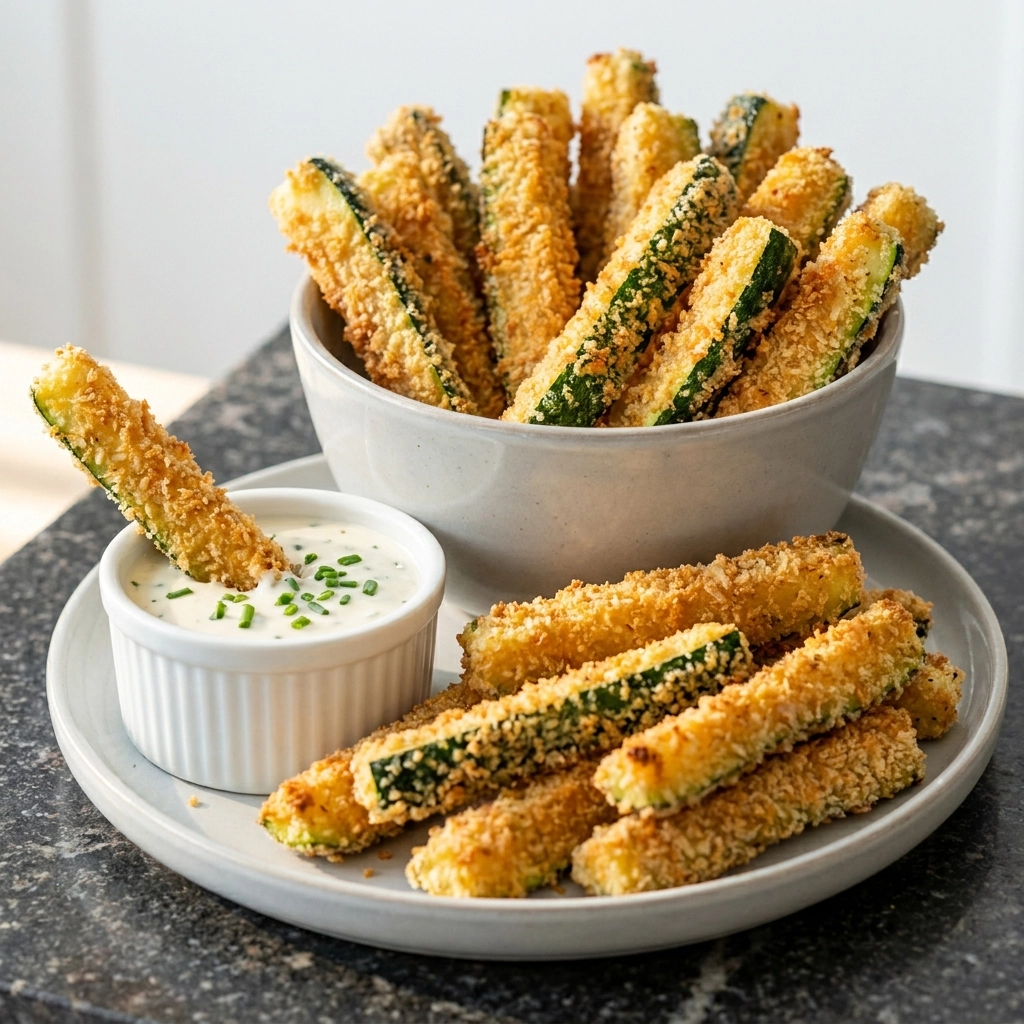 Crispy Air Fryer Zucchini Fries Recipe for the Best Snack | Healthy Air Fryer Sides