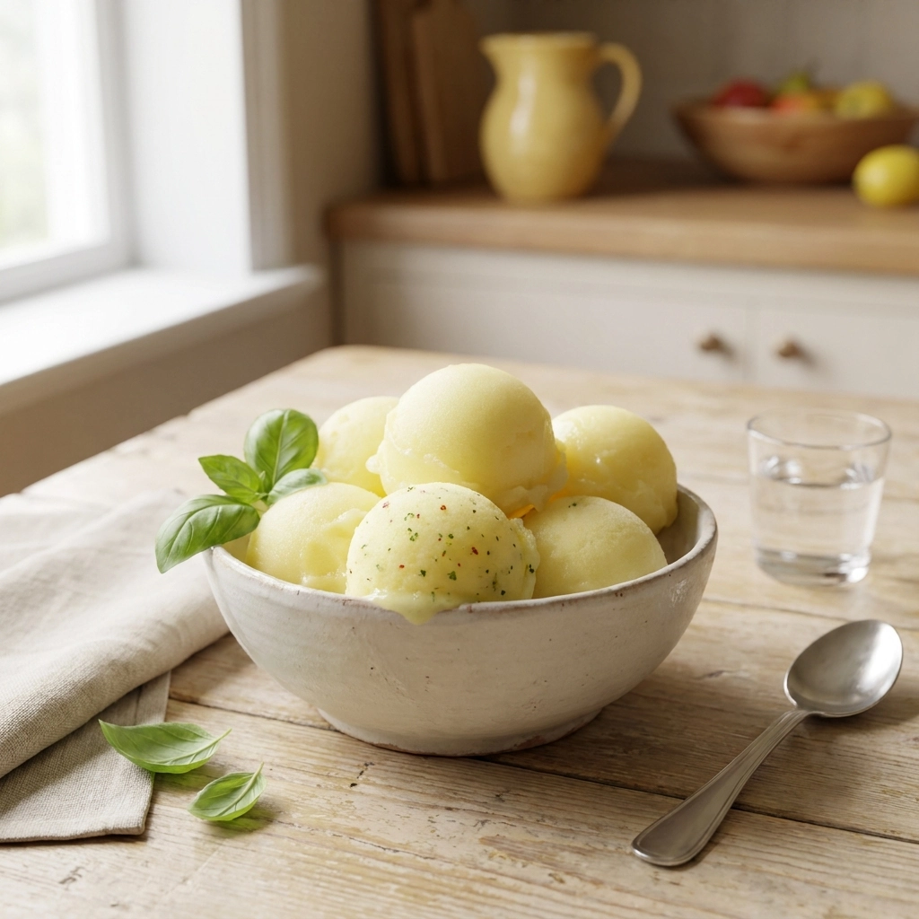 Zesty Lemon Basil Sorbet: The Ultimate Summer Palette Cleanser