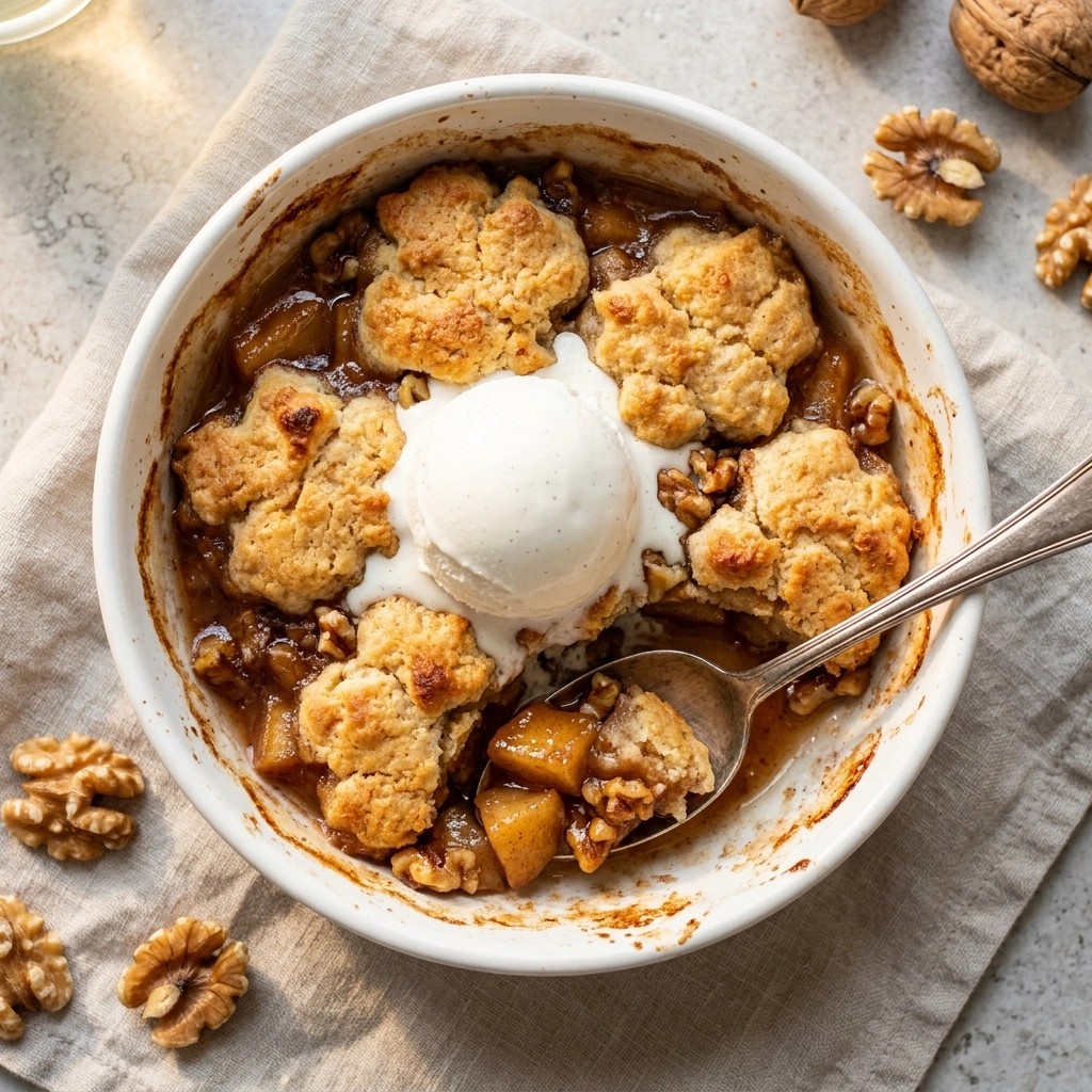 Cinnamon Apple Walnut Cobbler Recipe – Easy Cozy Winter Dessert | Best Apple Cobbler
