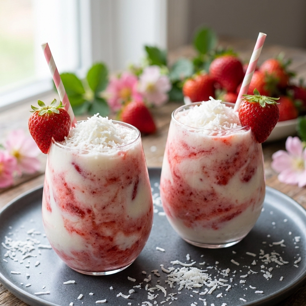 The Ultimate Strawberry Colada Smoothie: A Tropical Escape in a Glass | Creamy Summer Drink