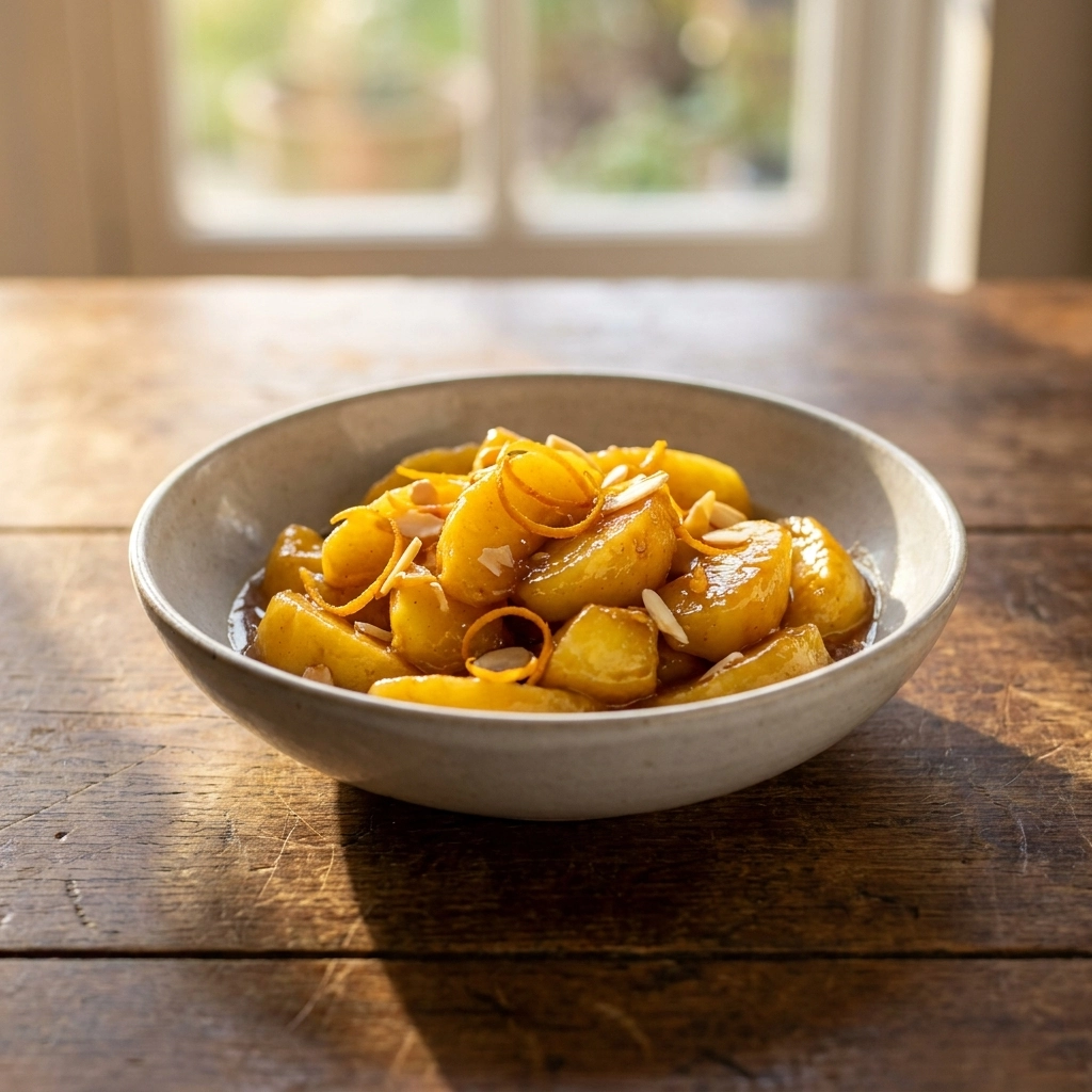 Slow Cooker Fried Apples With Orange Cardamom Caramel Drizzle | Easy Fall Dessert