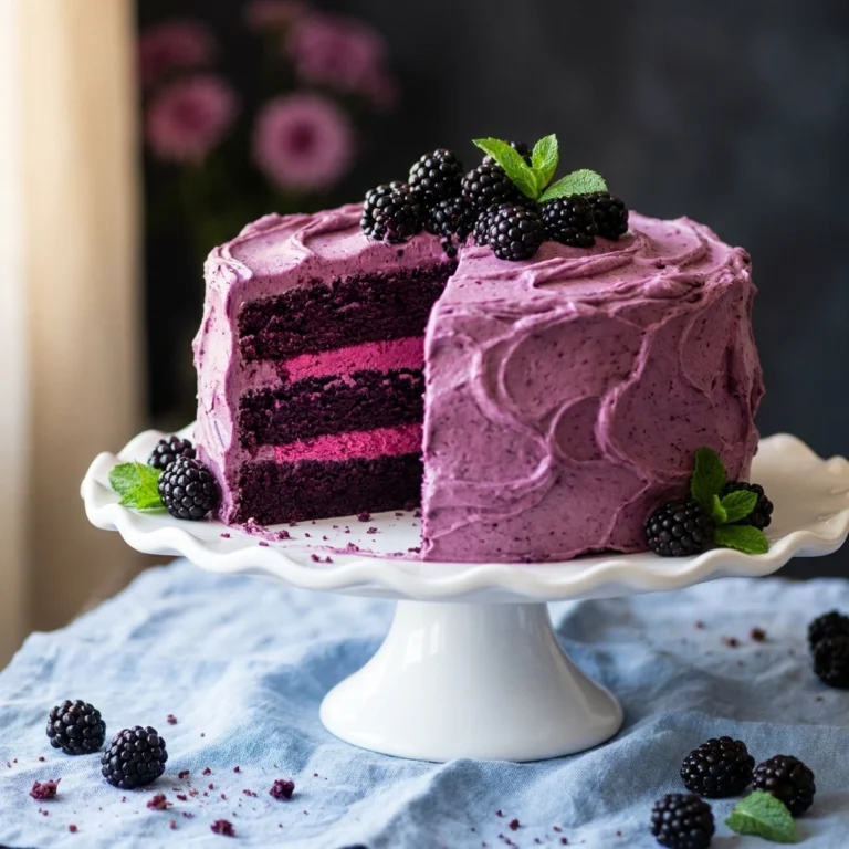 Irresistible Decadent Blackberry Velvet Cake Recipe | Moist Blackberry Layer Cake