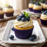 White Chocolate Blueberry Cheesecake Cupcakes | Gourmet Summer Dessert Idea