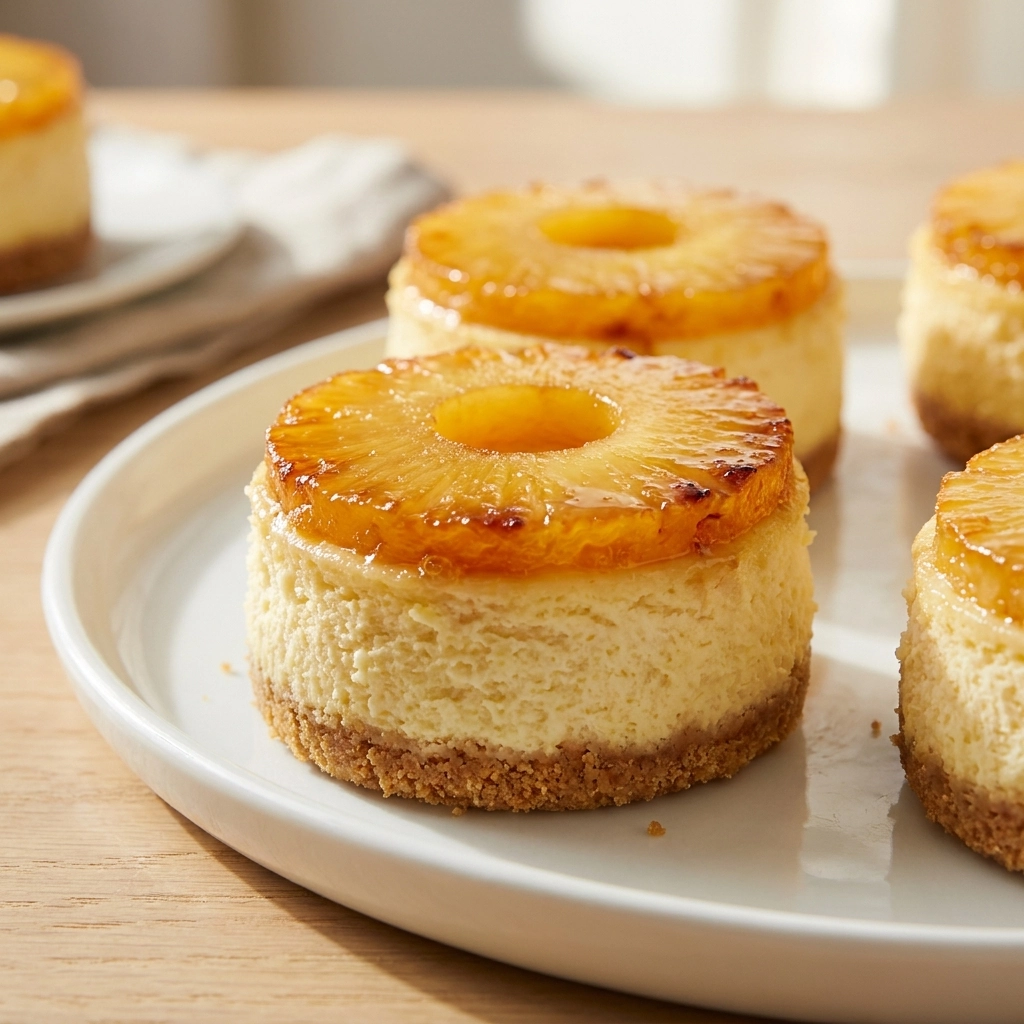 Mini Pineapple Upside-Down Cheesecakes – Tropical Delight in Every Bite! | Easy Dessert