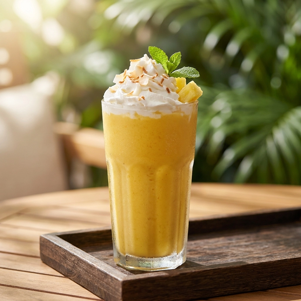 Creamy Tropical Mango Pineapple Smoothie Recipe Easy Homemade Coconut Milk Drink | Summer Smoothie
