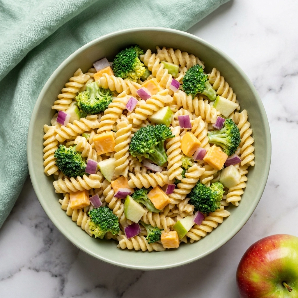 Creamy Broccoli Cheddar Pasta Salad | Easy Cheesy Pasta Salad Recipe
