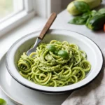 Creamy Avocado Pesto Zucchini Noodles Recipe | Healthy Low Carb Dinner Idea