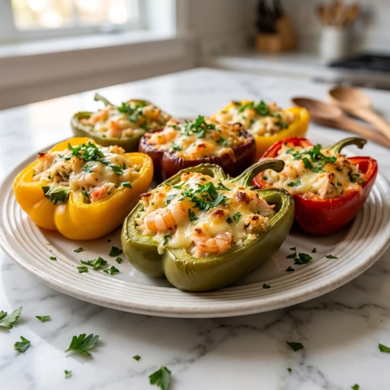 Crab And Shrimp Stuffed Peppers: A Seafood Lover's Feast | Easy Seafood Dinner Ideas