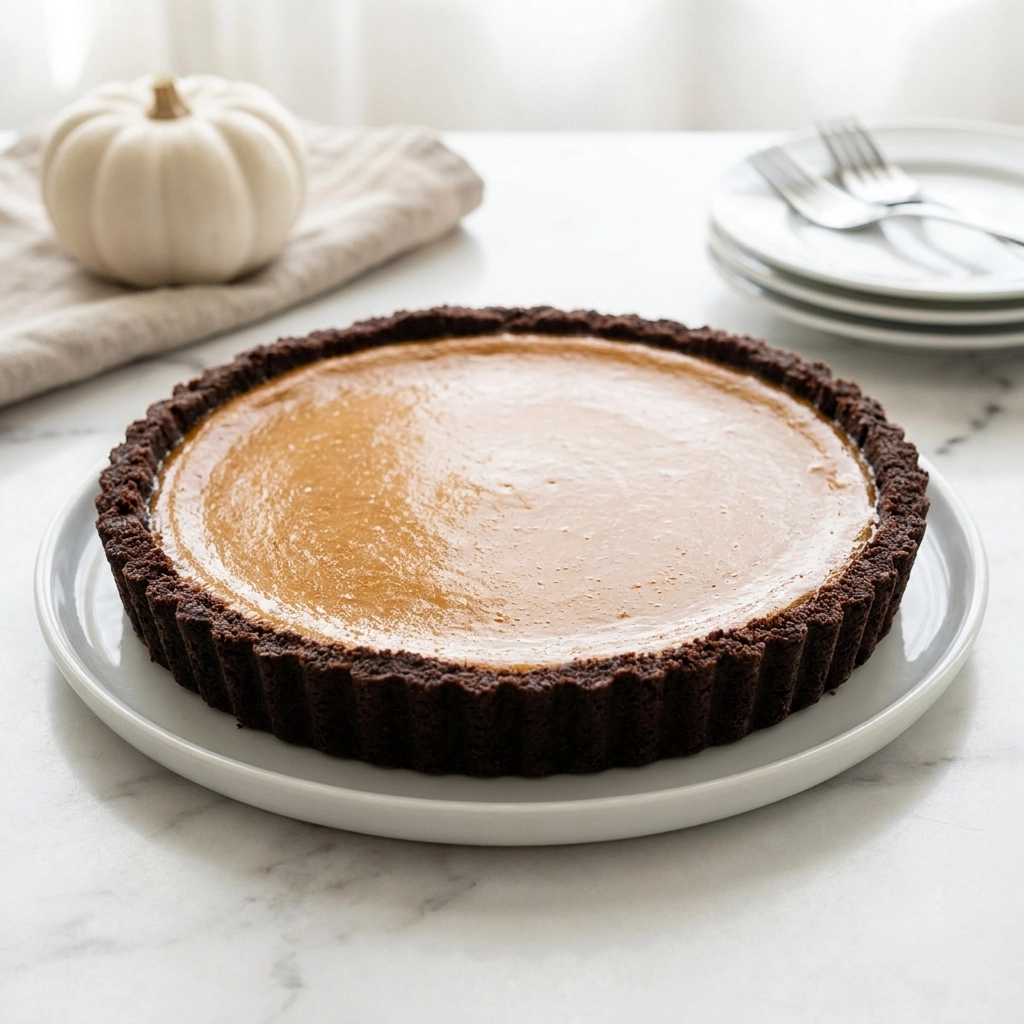 Decadent Dark Chocolate Pumpkin Tart | Easy Fall Dessert Recipe