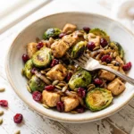 Balsamic Chicken, Brussels Sprouts, Cranberries and Pumpkin Seeds | Healthy Sheet Pan Meal