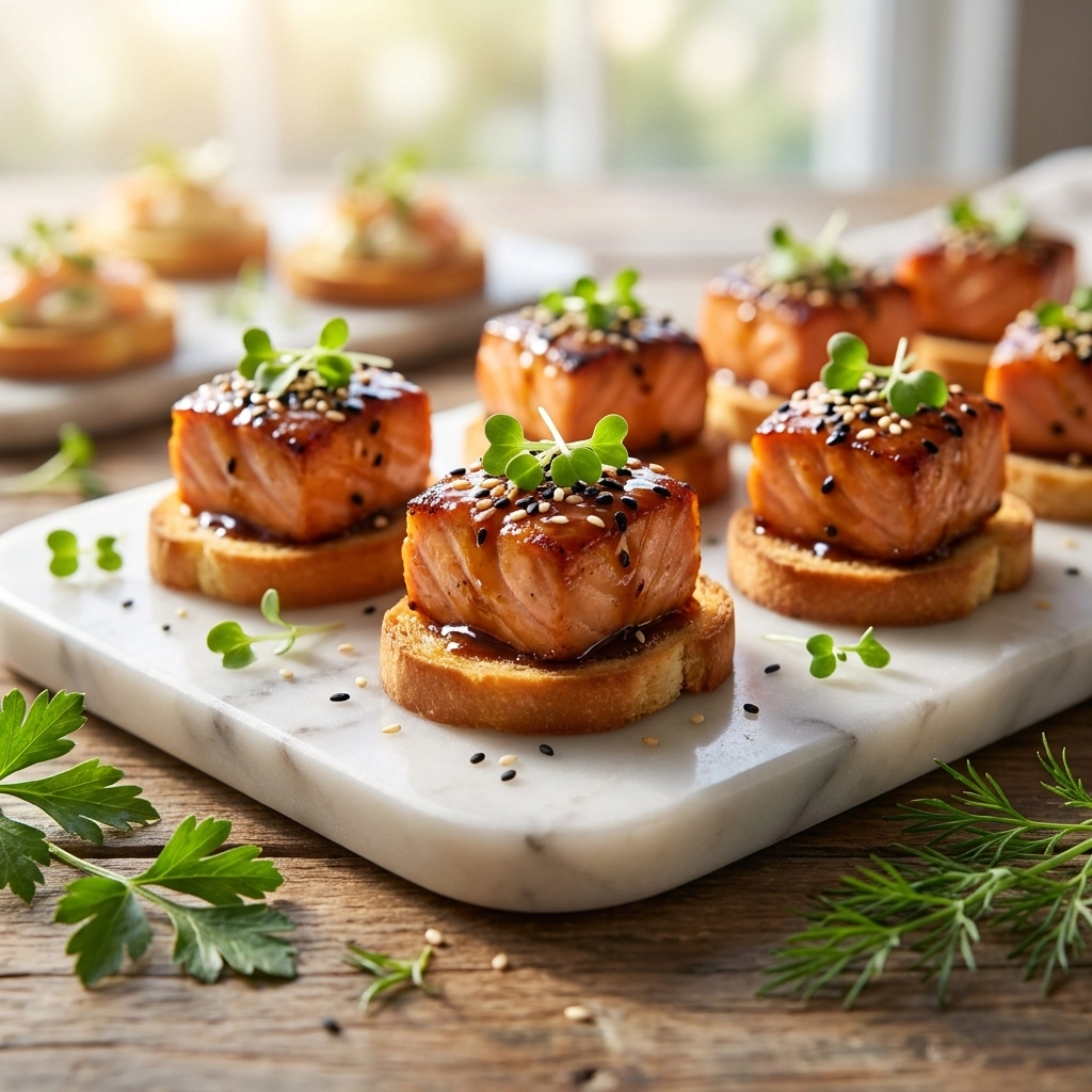 Maple Soy Glazed Salmon Bites: A Gourmet Fusion Treat | Easy Salmon Appetizers