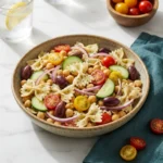 Fresh Greek Pasta Salad with Chickpeas | Easy Mediterranean Pasta Salad Recipe