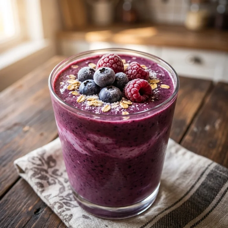 Healthy Protein Smoothie with Frozen Berries and Oats Easy Recipe for Weight Loss | Berry Breakfast Smoothie