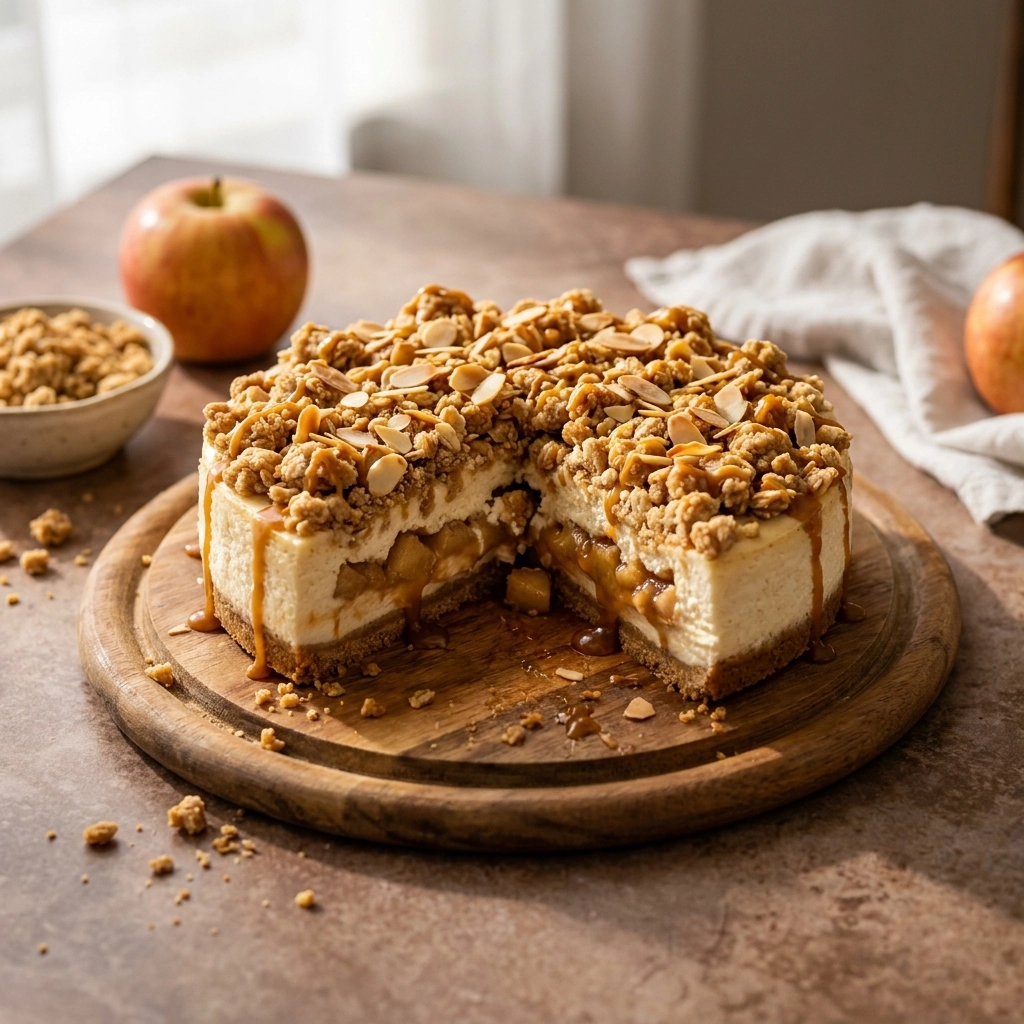 Decadent Apple Crumble Cheesecake with Cinnamon Streusel | Easy Fall Dessert Recipe