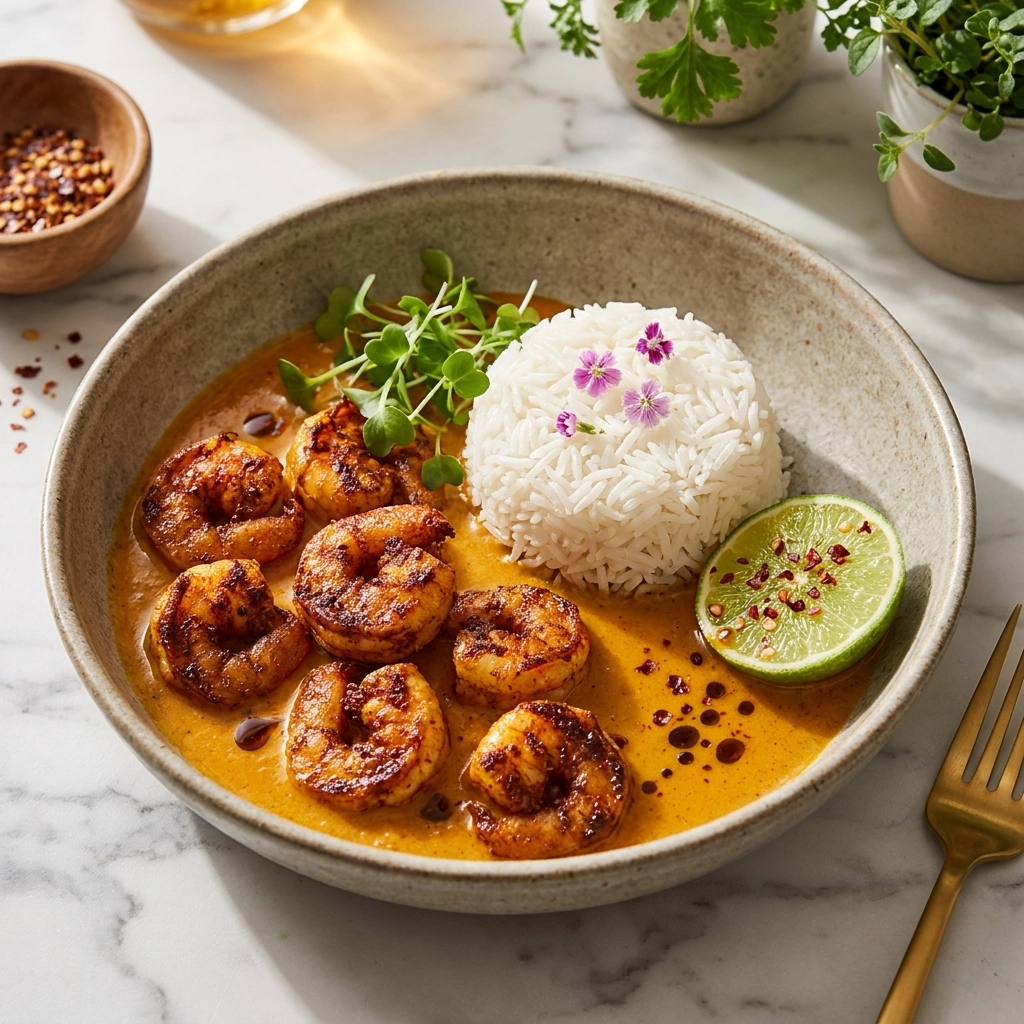Creamy Coconut Curry Shrimp Bowl | Easy 30 Minute Healthy Seafood Dinner