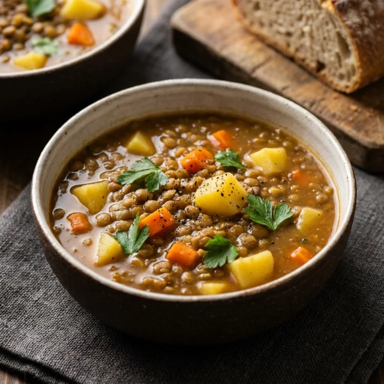 Hearty Lentil and Potato Soup: A Bowl of Comfort and Warmth | Easy Vegan Soup