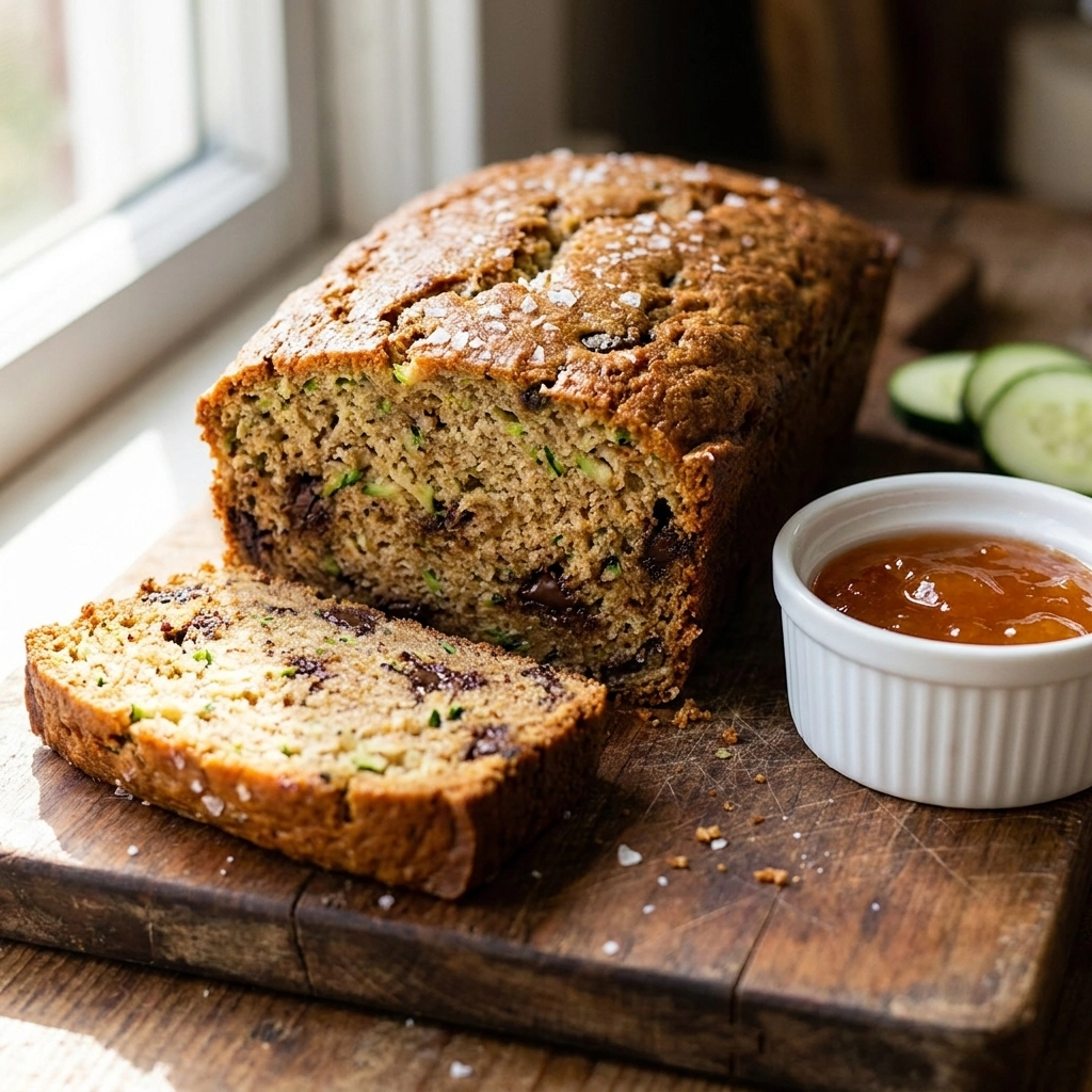 Cozy Brown Butter Chocolate Chip Zucchini Bread Recipe with Sea Salt Perfect for Fall | Easy Zucchini Bread