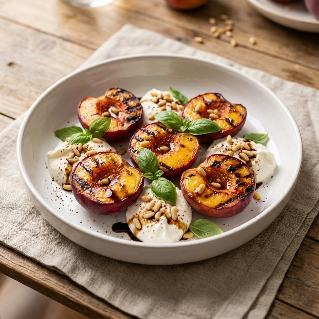 Fresh Grilled Peach and Burrata Salad Recipe: The Ultimate Summer Side | Easy Peach Salad