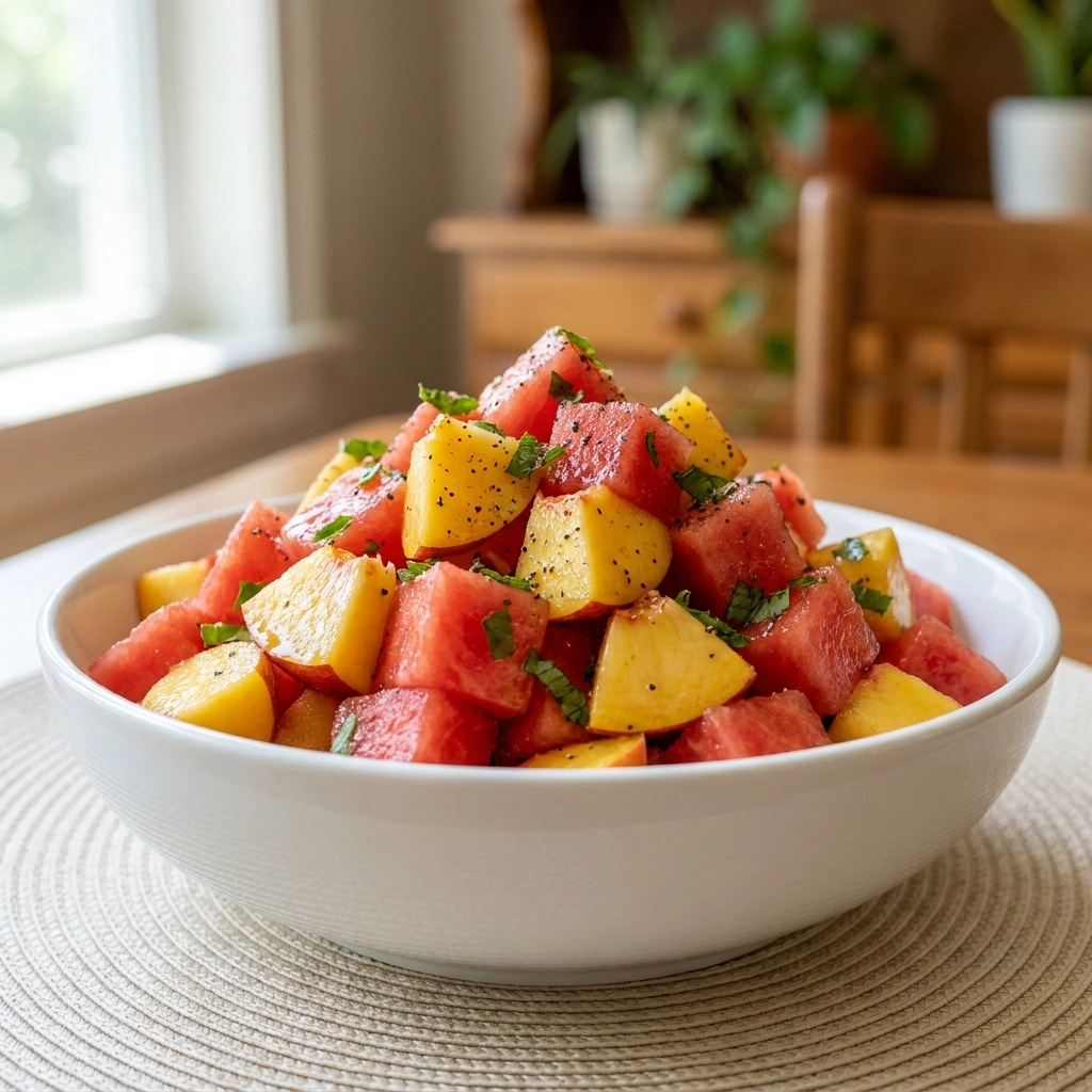 The Peach Watermelon Salad That Tastes Like Summer | Refreshing Fruit Salad Recipe