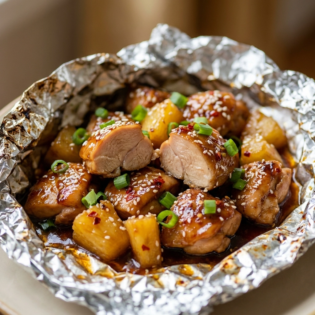 Teriyaki Chicken and Pineapple Foil Packets | Easy Sheet Pan Dinner Ideas